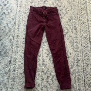 J Brand size 26 berry colored pant with cuffed ankles